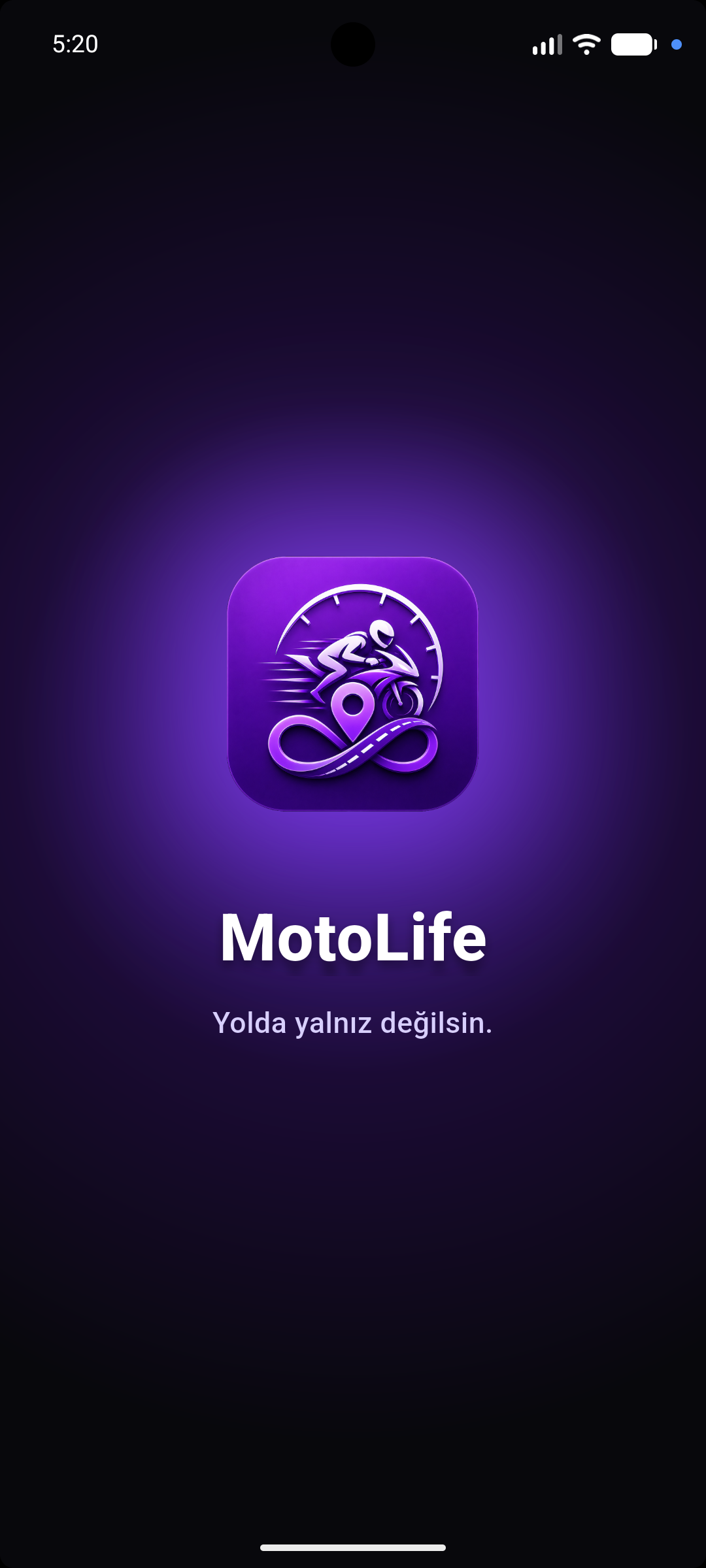 MotoLife açılış ekranı